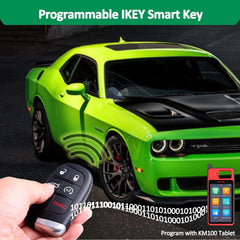 IKEY Programmable Smart Key, IKEYCR5TPR, Work with  KM100, Key Fob Replacement for Chrysler and for Dodge, Key Creation, 315M/415M, 5 Buttons Blank Key