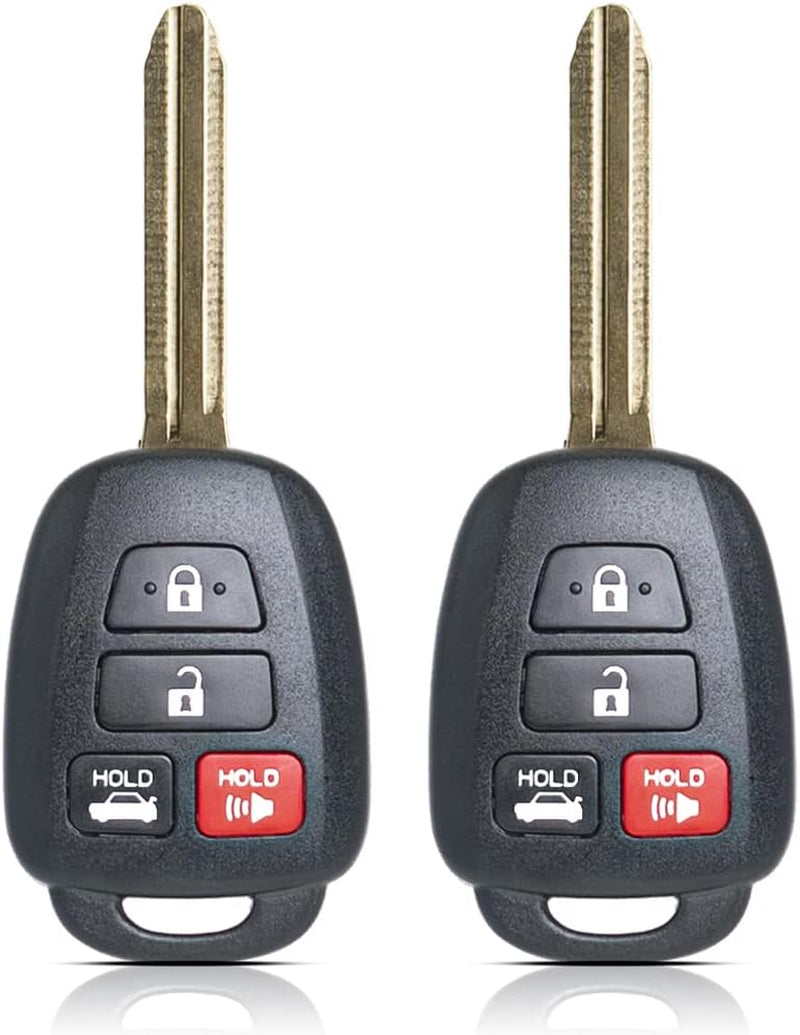 Key Fob Remote Replacement Fits for Toyota Corolla 2014 2015 2016 2017 2018 2019/Camry 2014-2017/Tacoma 2016-2018 HYQ12BDM Keyless Entry Remote Control HYQ12BEL 89070-02880 H Chip(Pack of 2)