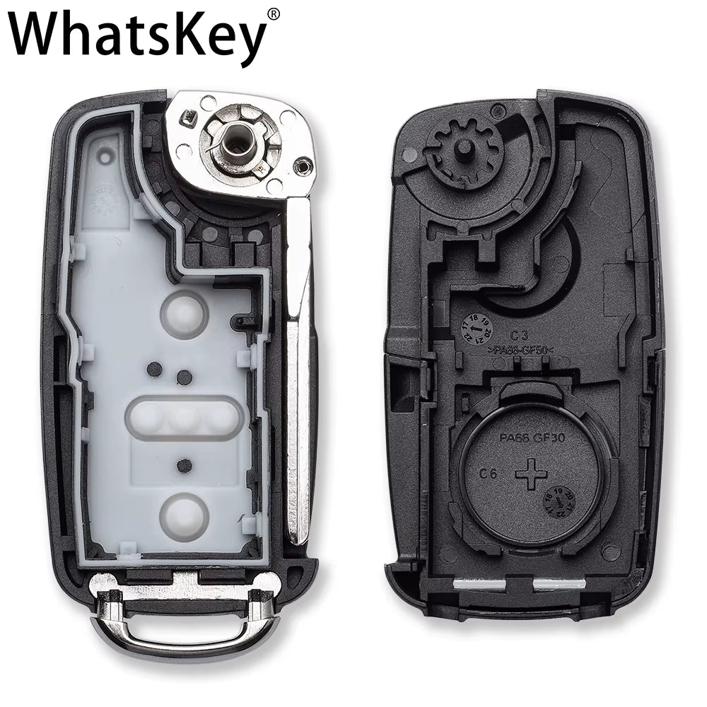 2 3 Button Folding Key Flip Remote Car Key Shell for Volkswagen Polo Lavida Golf for Skoda Octavia Passa Uncut Blade