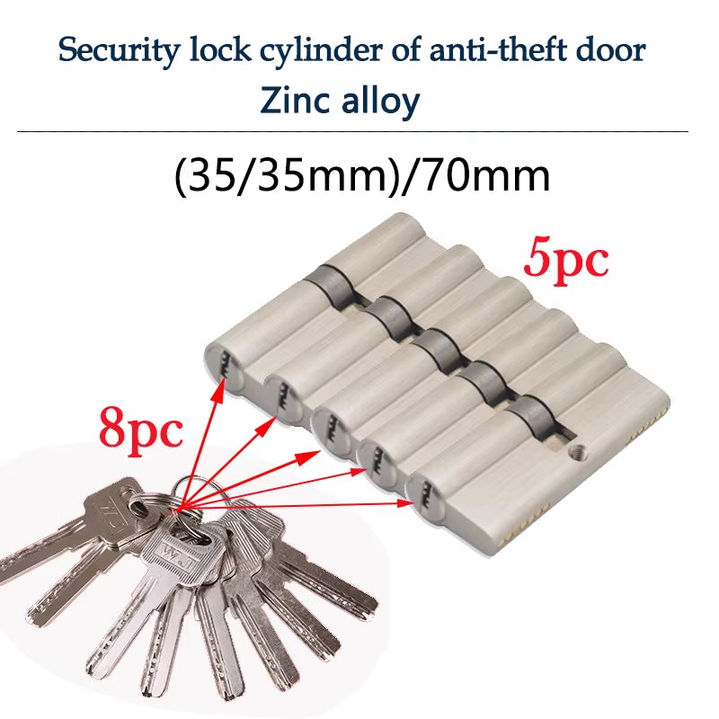 Smart Lock Door Cylinder Locker Cylinder Door with Master Key Indoor Entrance Door Lock 60Mm 70Mm 80Mm Me Key Customize