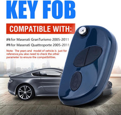 Flip Key Fob Keyless Entry Remote Replacement for Maserati Granturismo Quattroporte 2005-2011 3 Button Ask 433Mhz ID48 Chip (FCCD:RX2TRF937 P/N:4893A-TRF937)