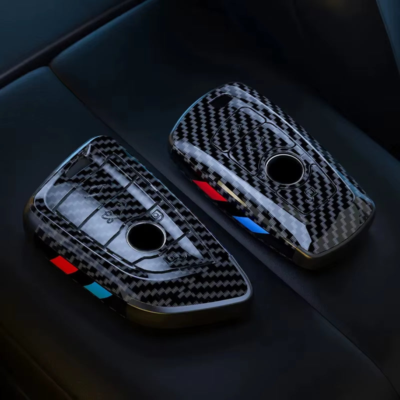 ABS Carbon Fiber Style Car Key Case Cover Shell Fob for BMW X3 X5 X6 F30 F34 F10 F20 G20 G30 G01 G02 G05 F15 F16 1 3 5 7 Series