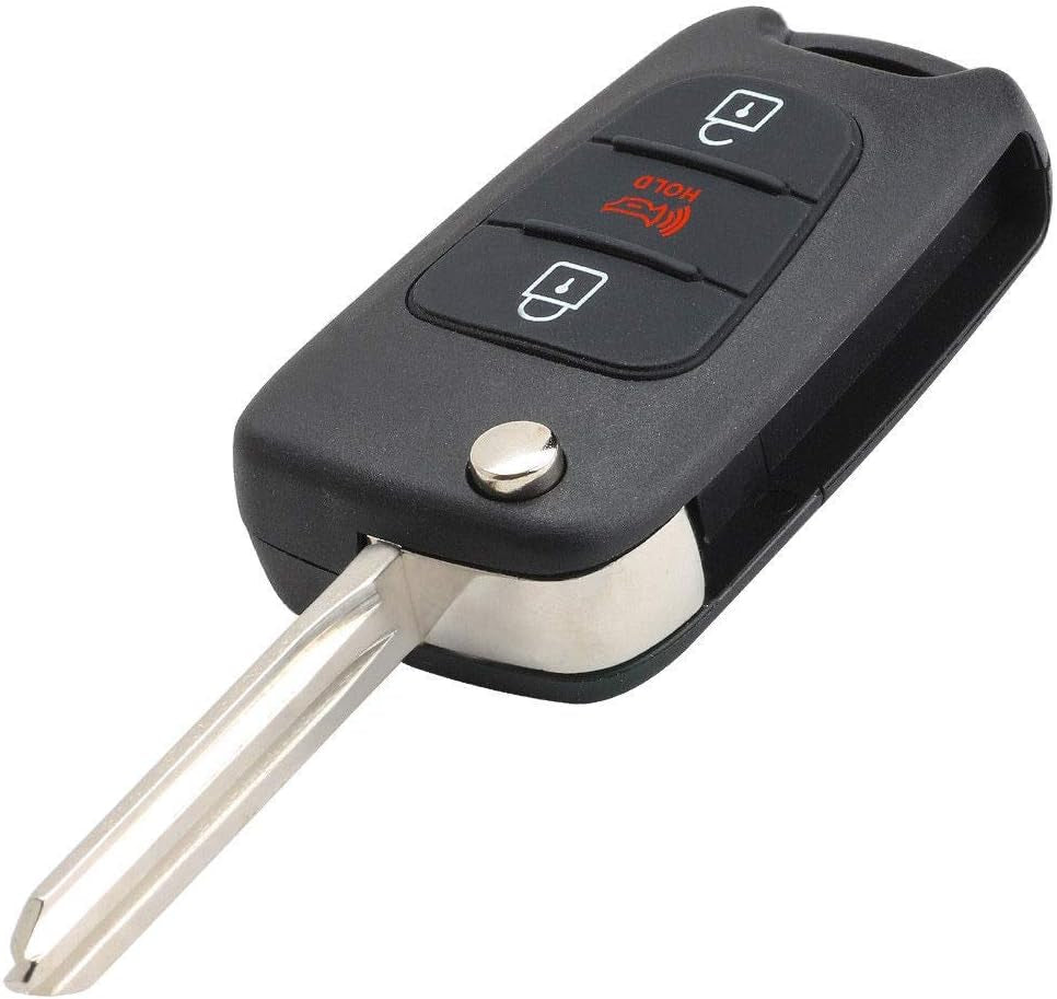 OEM Electronic 3-Button Remote Flip Key Fob Compatible with 2010-2013 Kia Soul (FCC ID: NYOSEKSAM11-ATX, P/N: 95430-2K250)