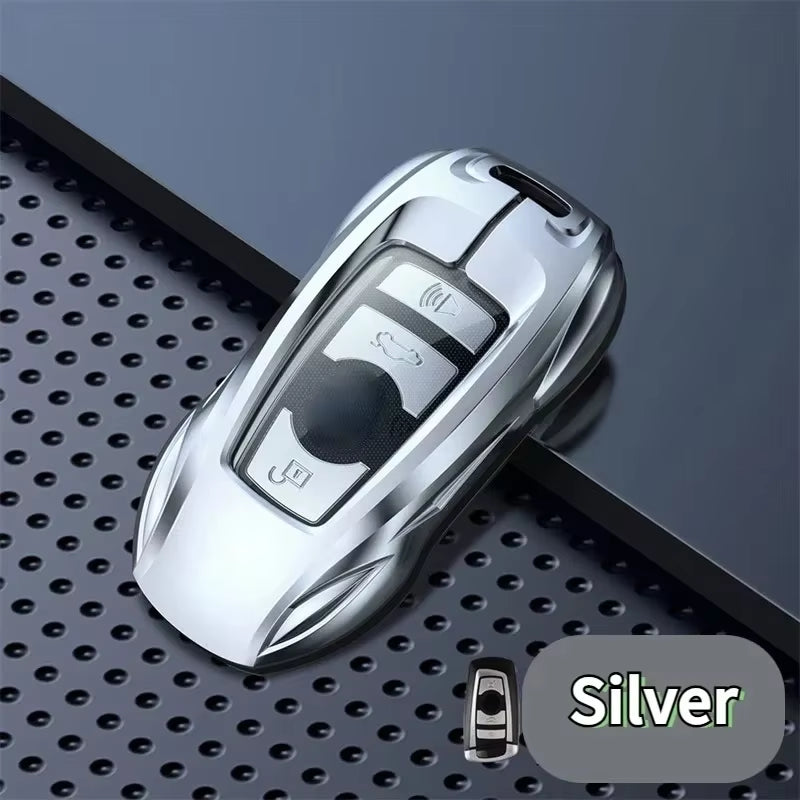 For BMW 3 5 Series X1 X2 X3 X4 X5 X6 X7 Zinc Alloy Silver Car Key Case Keyless Cover Key Shell Car Accessories