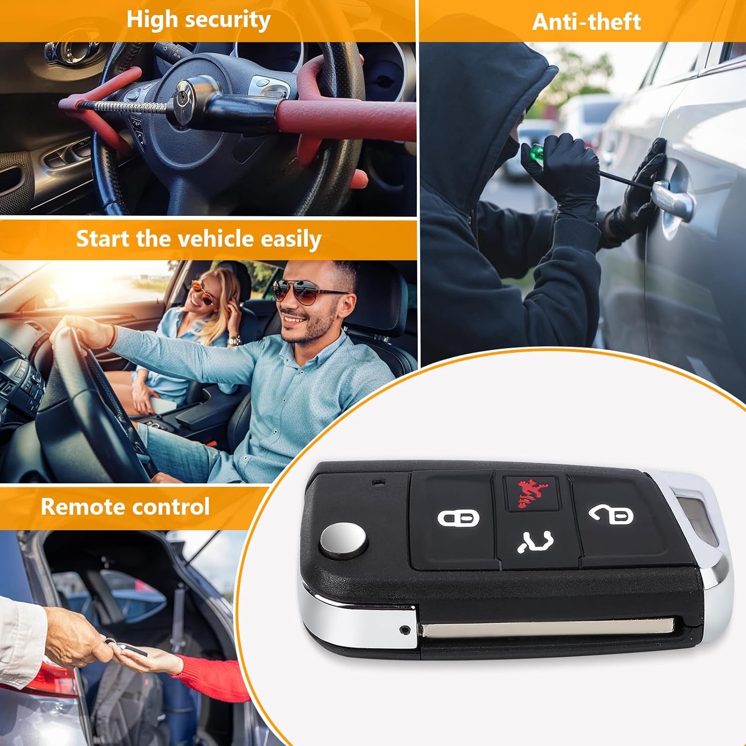 Keyless Entry Remote Flip Car Key Fob for Volkswagen Golf Jetta GTI Tiguan 2018 2019 2020 2021 FCC ID: NBGFS125C1 P/N: 15G6 959 752 BM 315Mhz 4 Buttons MQB49 Chip