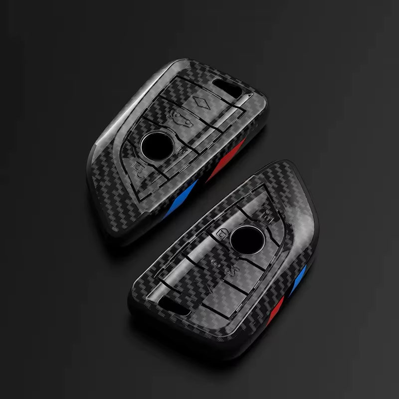 ABS Carbon Fiber Style Car Key Case Cover Shell Fob for BMW X3 X5 X6 F30 F34 F10 F20 G20 G30 G01 G02 G05 F15 F16 1 3 5 7 Series