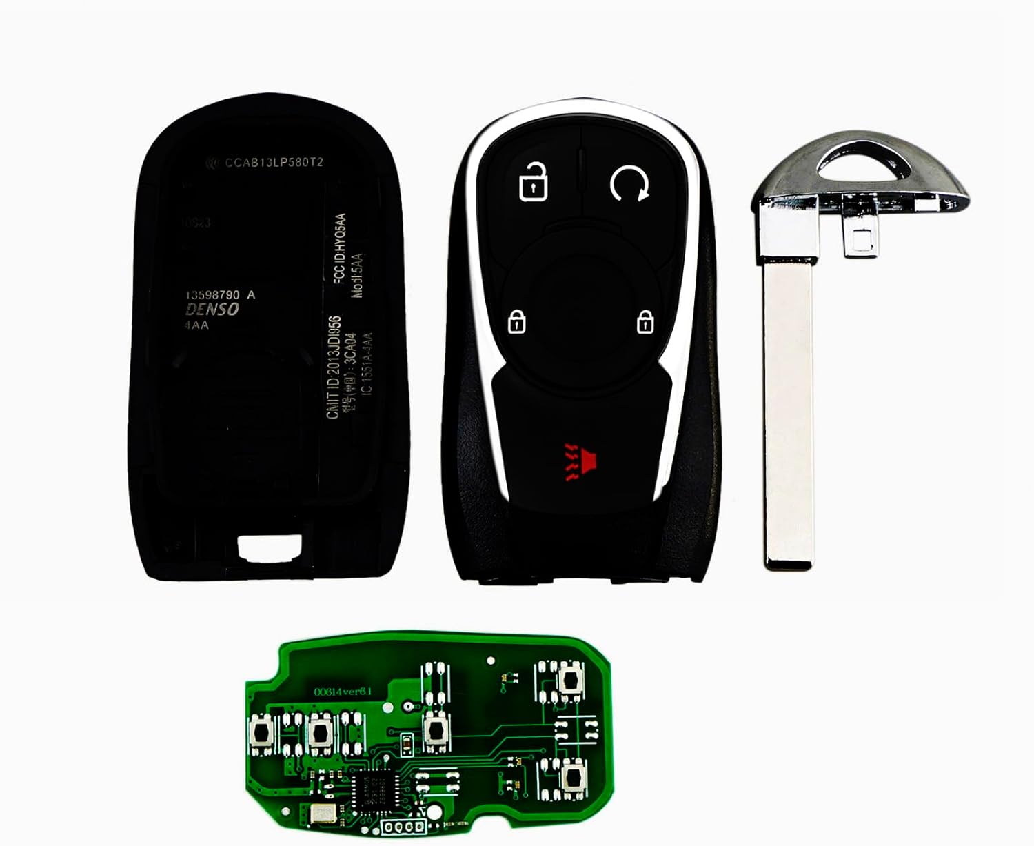 Replacement for 2018 2019 2020 Buick Regal Encore GX Key Fob Remote Control HYQ4EA 4 Buttons 433Mhz