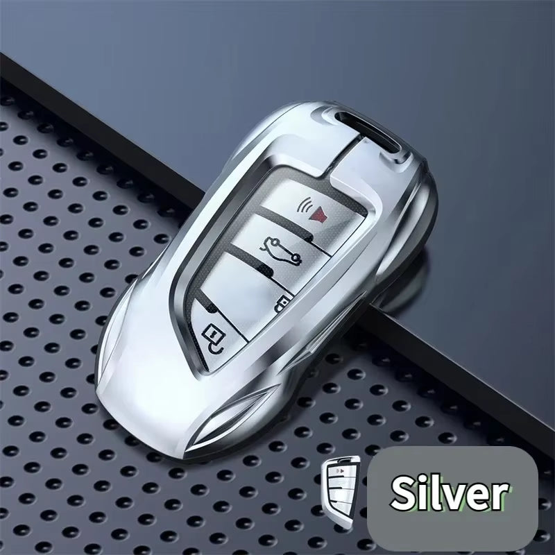 For BMW 3 5 Series X1 X2 X3 X4 X5 X6 X7 Zinc Alloy Silver Car Key Case Keyless Cover Key Shell Car Accessories