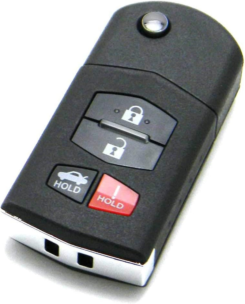 OEM Electronic 4-Button Flip Key Fob Remote Compatible with Mazda (FCC ID: KPU41788, P/N: GP7A-67-5RYB)