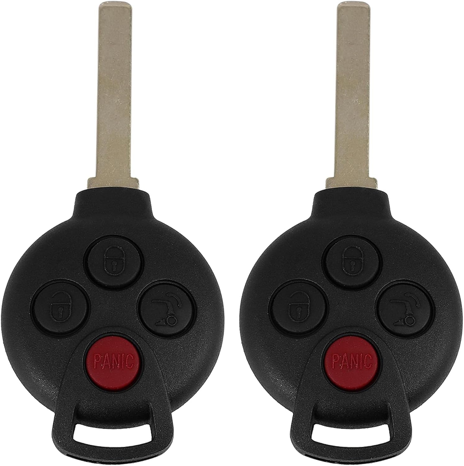 2Pcs 4 Button Replacement Keyless Remote Car Key KR55WK45144 315Mhz PCF7941 Chip for Smart Fortwo 2008-2015