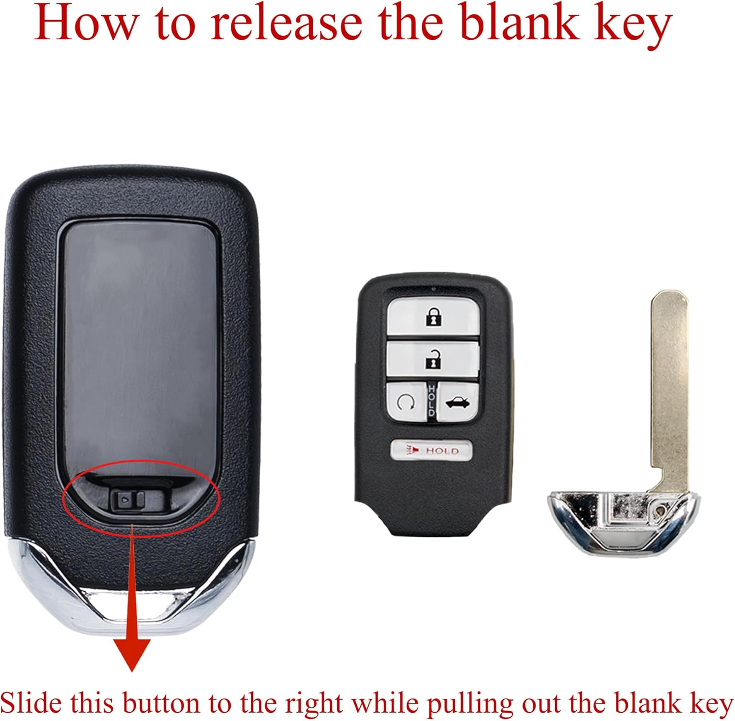 Key Fob Remote Replacement Fits for Honda Civic 2016 2017 2018 2019 2020 2021 KR5V2X Smart Proximity Keyless Entry Remote Control Uncut 5 Buttons 433Mhz (72147-TBA-A11)