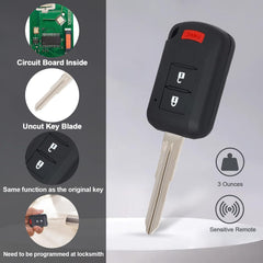 Keyless Entry Replacement Remote Head Key 3 Buttons for Mitsubishi Eclipse 2018 2019 2020 2021 ID 47Chip (FCC:OUCJ166N P/N:6370C135)