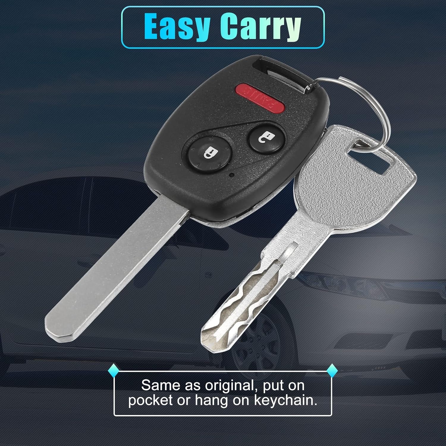 2Pcs 313.8Mhz N5F-S0084A Replacement Smart Proximity Keyless Entry Remote Key Fob for Honda Civic LX NGV Odyssey LX 2006-2017 3 Buttons Control Uncut Car Ignition Key 46 Chip