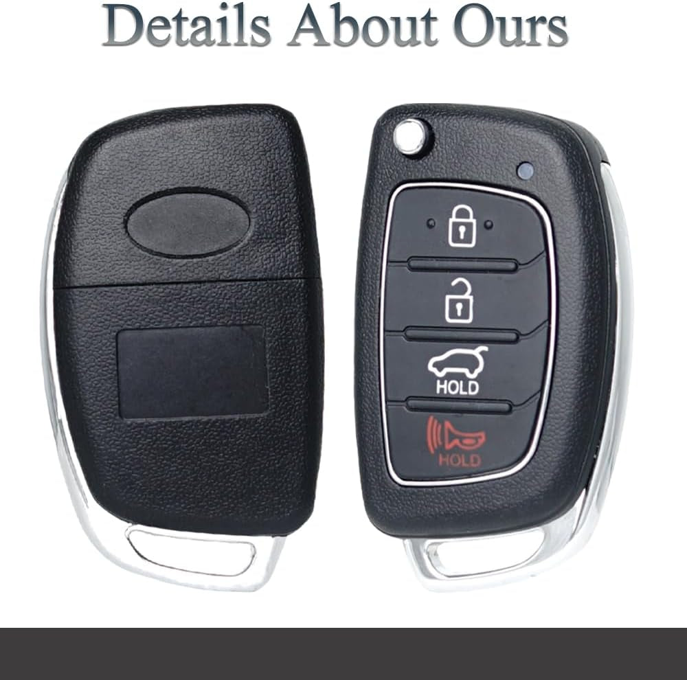 Key Fob Keyless Entry Fits for Hyundai Sonata 2014 2015 2016 2017 Remote Control Flip Key Replacement TQ8-RKE-4F16 95430-C1010 4 Button 46 Chip