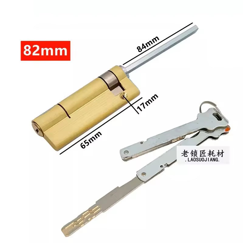 Fully Automatic Fingerprint Lock with Tail Anti-Theft Emergency Door Lock Manage Cylinder Bedroom Living Handle Brass Key