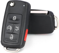 Flip Remote Key Fob Replacement for Volkswagen VW Jetta Passat Beetle Golf CC Tiguan Touareg 2011 2012 2013 2014 2015 2016 FCC ID: NBG010206T, P/N: 561 837 202 A, 561 837 202 D