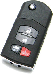 OEM Electronic 4-Button Flip Key Fob Remote Compatible with Mazda (FCC ID: KPU41788, P/N: GP7A-67-5RYB)