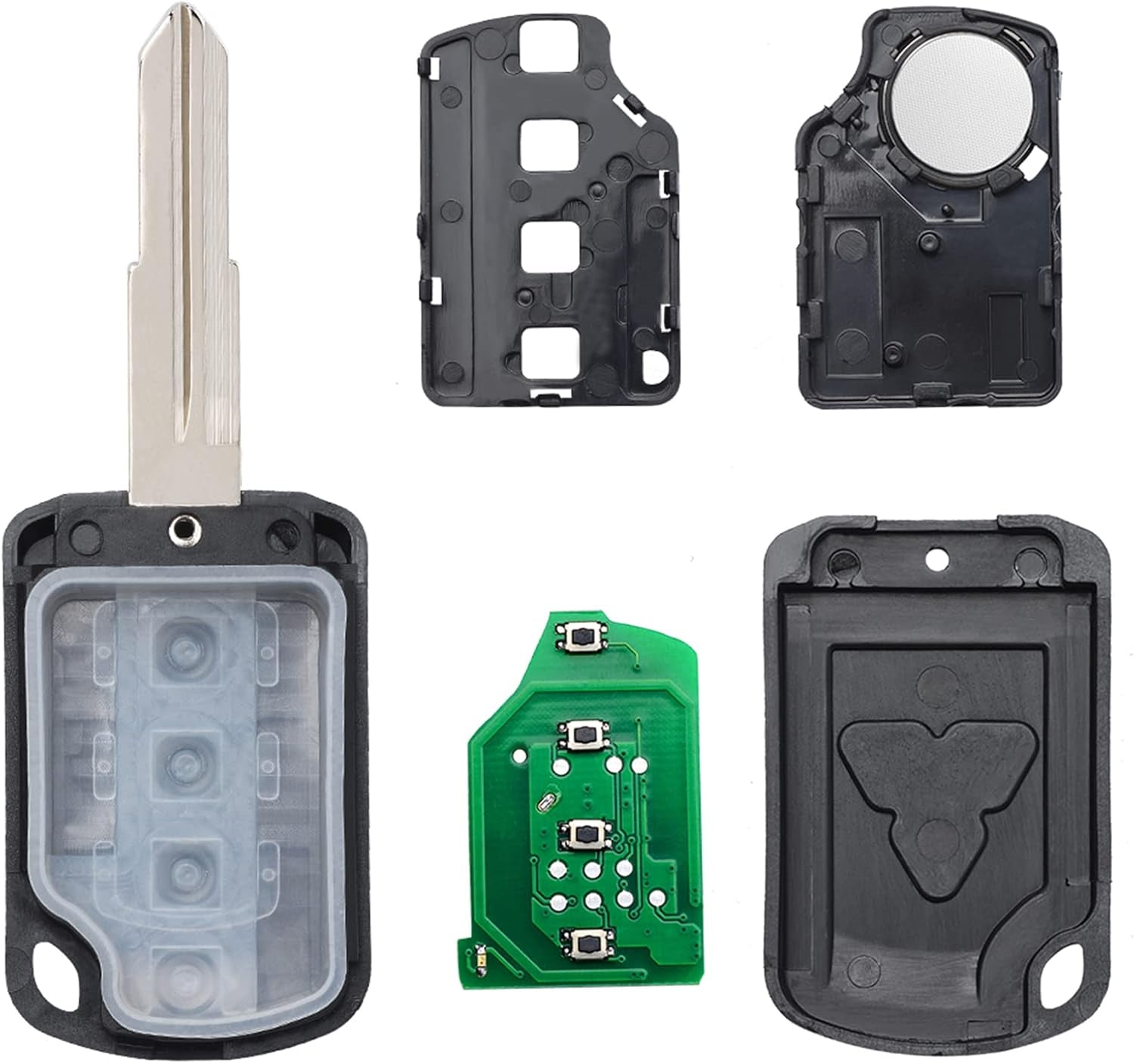 Keyless Entry Replacement Remote Head Key 3 Buttons for Mitsubishi Eclipse 2018 2019 2020 2021 ID 47Chip (FCC:OUCJ166N P/N:6370C135)