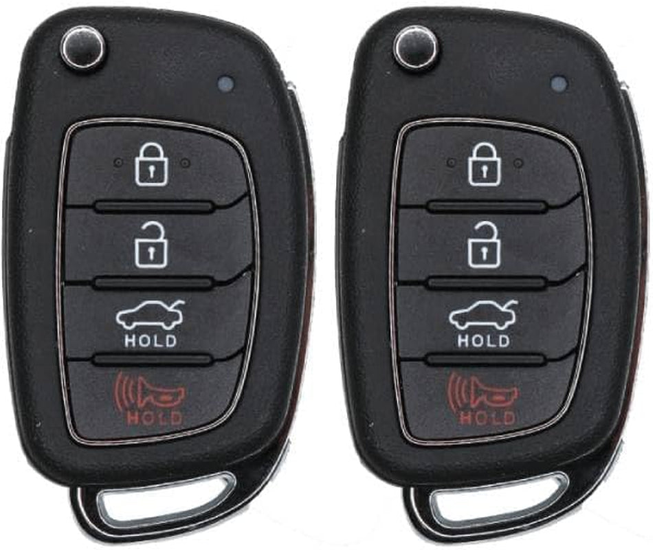 Replacement Keyless Entry Remote Flip Key Fob for 2017-2020 Hyundai Sonata 4 Button Flip Key Fcc TQ8-RKE-4F25 Part Number 95430-C1210 with Chip 4D60 Pack of 2