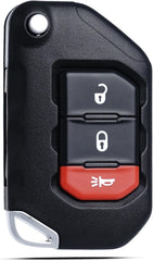 Key Fob Keyless Entry Fits for Jeep Wrangler Gladiator 2018 2019 2020 2021 2022 2023 Remote Control Flip Key Replacement 3 Button FCC ID:OHT1130261 68384452