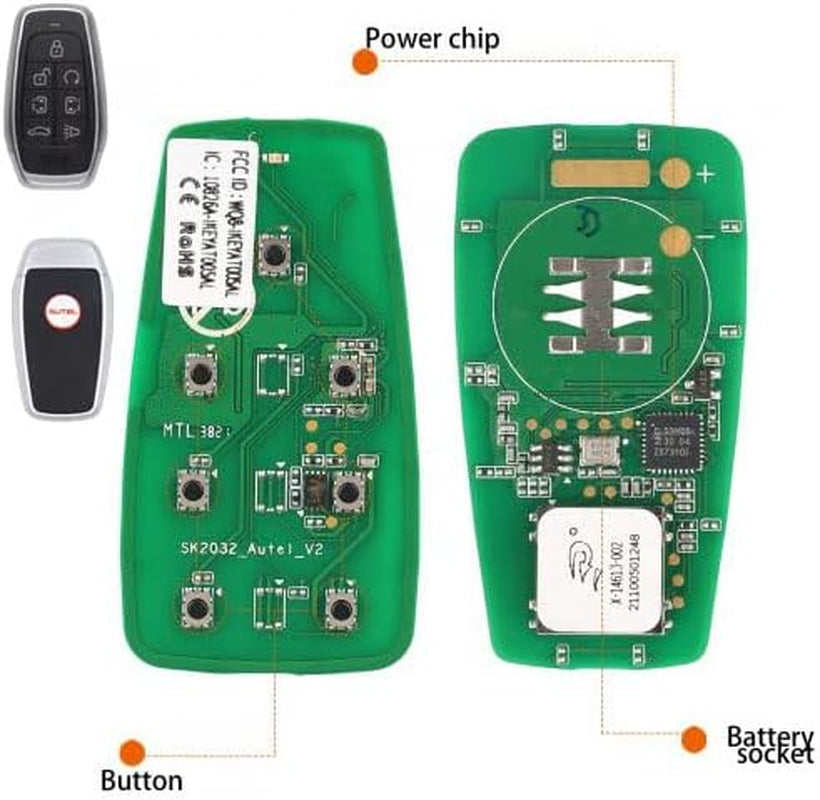 Ikey Programmable Smart Key 2024 Newest Key Fob Universal Key Creation 7 Buttons Ultra-Long Range Oe-Quality for 700+ Vehicle IKEYAT7TPRS Car Key Replacement Work for  KM100 IM508 IM608