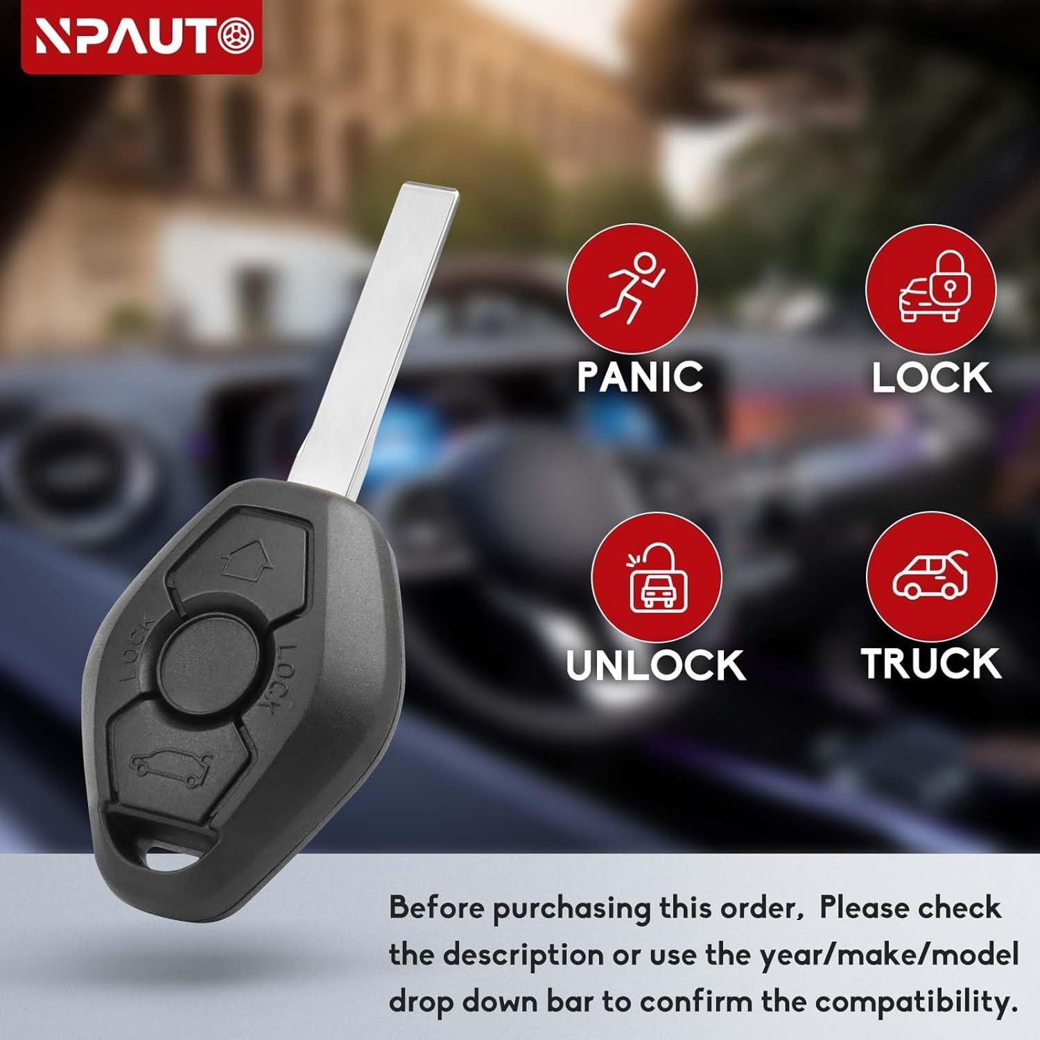 Key Fob Replacement Fits for BMW 3 5 6 7 Series - 325 330 318 525 530 540 E38 E39 E46 M5 X3 X5 Z4 Z8, EWS System Keyless Entry Remote Control Car Key Fobs, ID44 Chip, 315Mhz, LX8FZV, 6955750