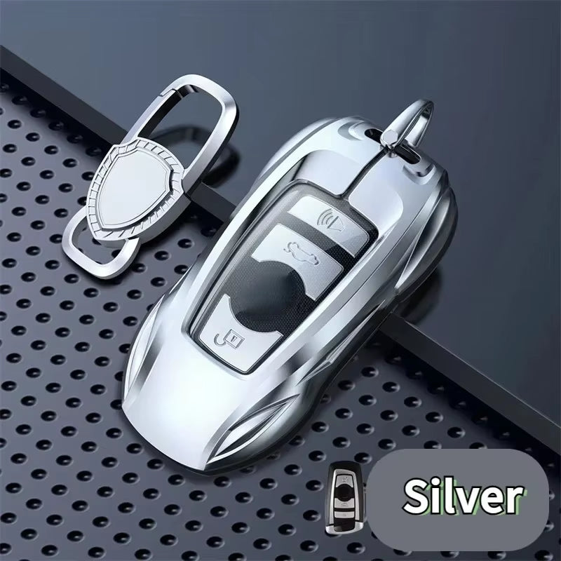 For BMW 3 5 Series X1 X2 X3 X4 X5 X6 X7 Zinc Alloy Silver Car Key Case Keyless Cover Key Shell Car Accessories