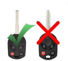 OEM Electronic 4-Button Remote Head High Security Key Fob Compatible with Ford (FCC ID: OUCD6000022, P/N: 164-R8046)